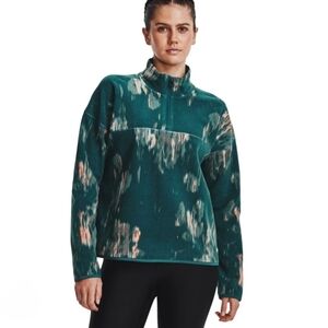 Under Armour Turbofleece Abstract Printed 1/4 Zip Tourmaline Sz Small